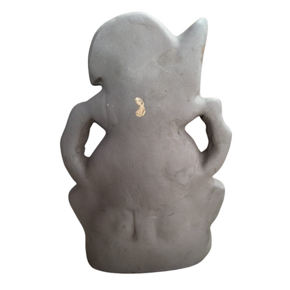 (8 Inch) Ganesh Idol Medium Size | Biodegradable Clay Ganpati Murti Clay and Golden Color